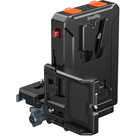 SmallRig 5899 - inteligentny adapter zasilania z płytką montażową do akumulatorów V-Mount (wersja z mocowaniem Arca-Swis